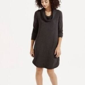 Lou & Grey SignatureSoft Cowl Neck Dress L Grey